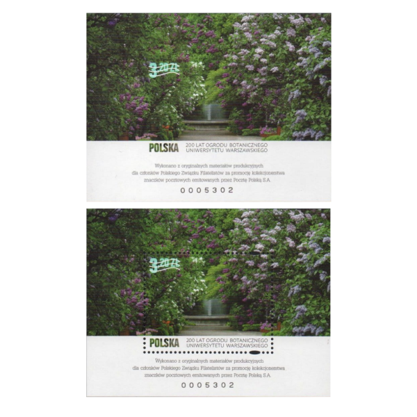 Nowodruki 2018 Fi. 4863 ND ** 200-lecie Ogrodu botanicznego cięty i perforowany