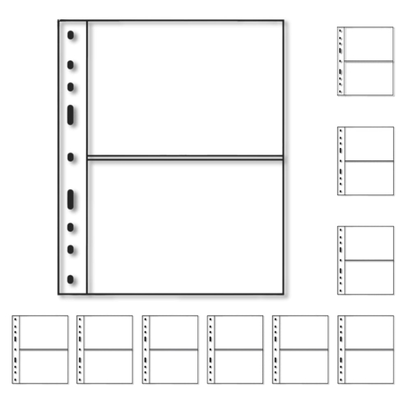 Optima 2C karta na pocztówki przeźroczysta z 2 kieszeniami - LEUCHTTURM - opakowanie 10 sztuk