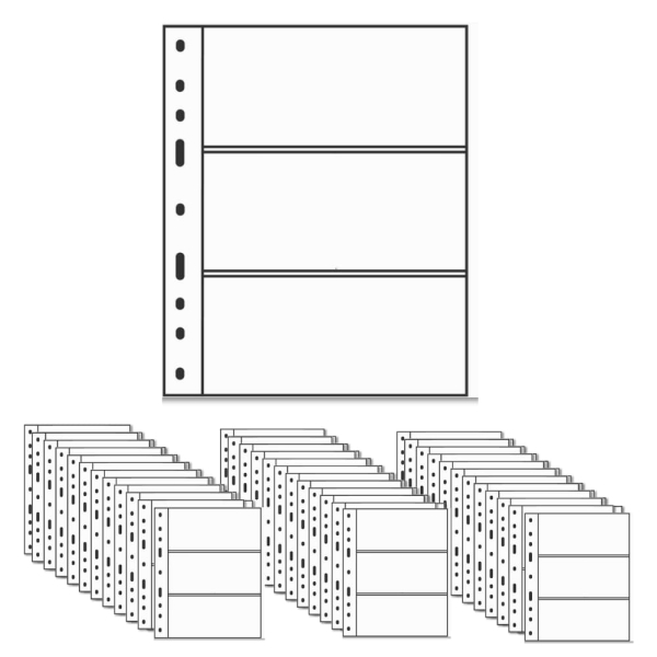 Optima 3C SH karta na banknoty przeźroczysta z 3 kieszeniami - LEUCHTTURM - opakowanie 50 sztuk