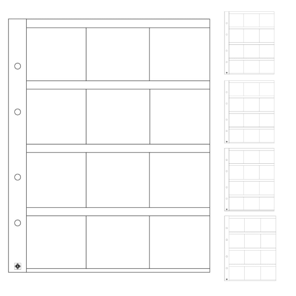 Optima M12k karty strony na monety w holderach 50x50 mm Leuchtturm  5 sztuk