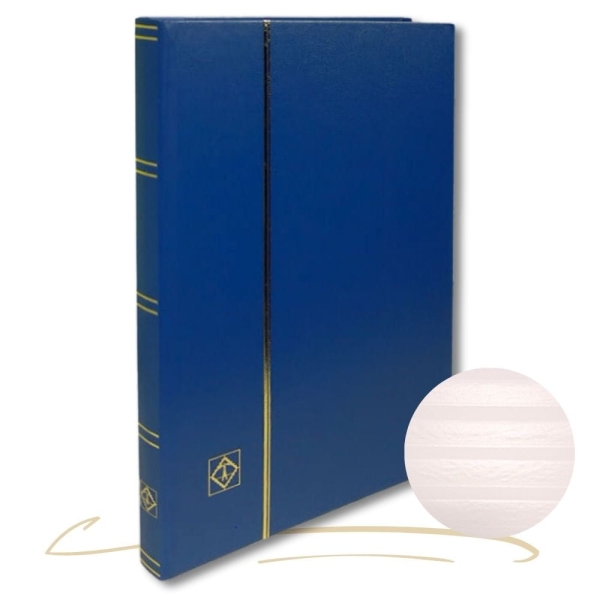 Klaser na znaczki Basic 32 białe strony LEUCHTTURM niebieska okładka