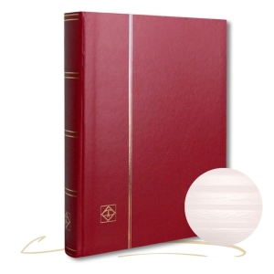 Klaser na znaczki Basic 64 białe strony LEUCHTTURM czerwona okładka pojemny