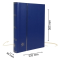 Klaser na znaczki Basic 64 białe strony LEUCHTTURM niebieska okładka na duży zbiór