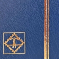 Klaser na znaczki Basic 64 białe strony LEUCHTTURM niebieska okładka na duży zbiór