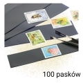 Hawidy na znaczki 100 pasków różnej wielkości czarne HAWID 10 rozmiarów