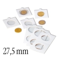 Holdery samoprzylepne na monety 27,5 mm - Leuchtturm - 25 sztuk białe