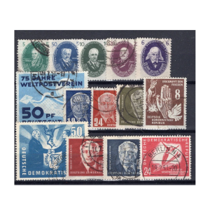 Pakiet NRD 14 znaczków kasowane na czarnej karcie transportowej [48]