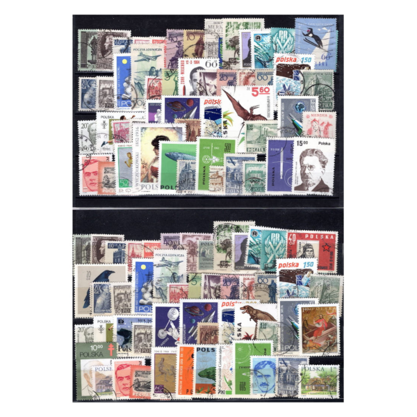 Pakiet znaczków polskich kasowanych na czarnej karcie transportowej[423]