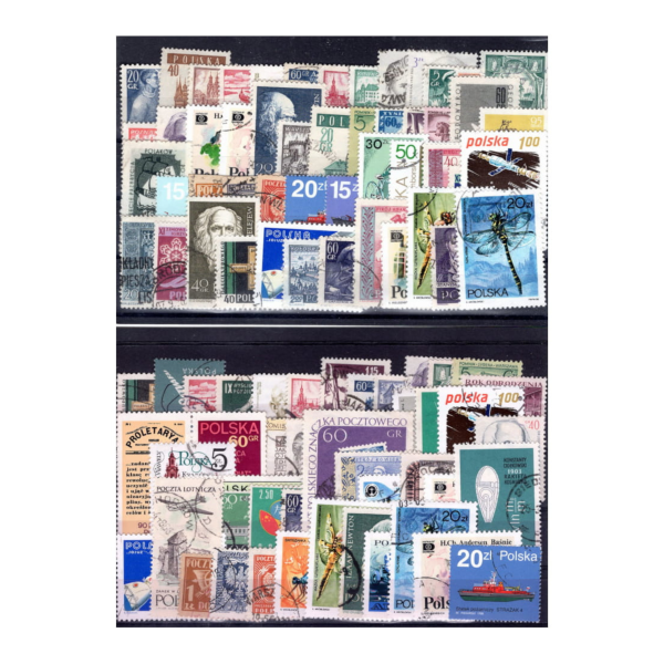 Pakiet znaczków polskich kasowanych na czarnej karcie transportowej [503]