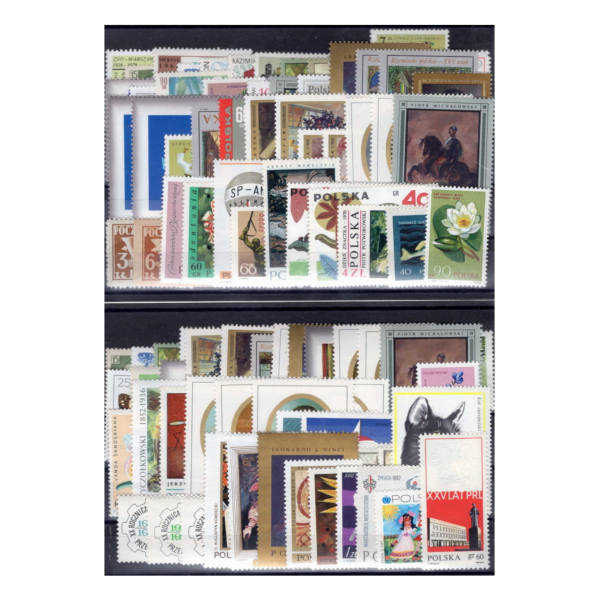 Pakiet znaczków polskich kasowanych na czarnej karcie transportowej [494]