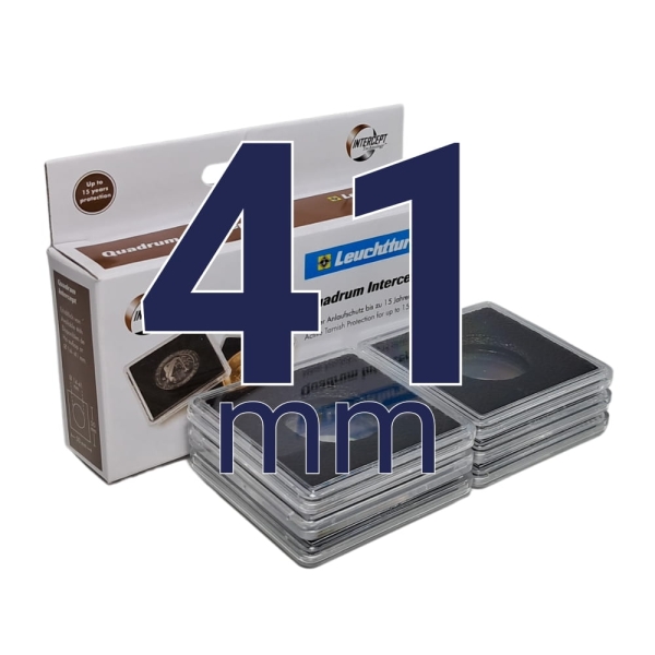 Kapsle na monety Quadrum INTERCEPT średnica 41 mm Leuchtturm