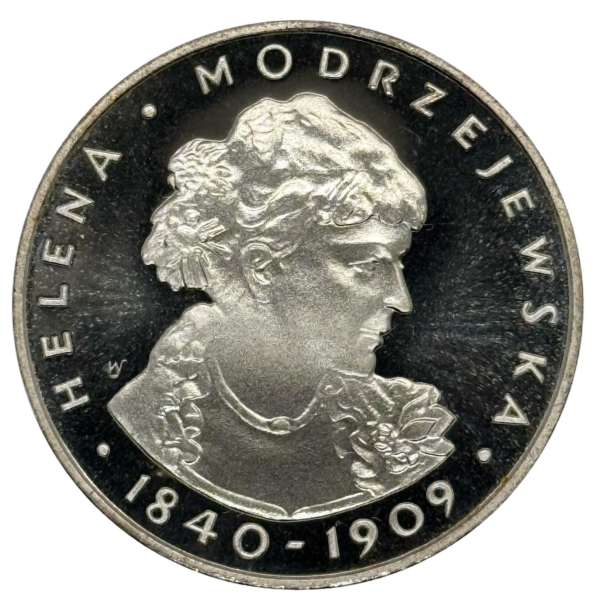 100 złotych 1975 Helena Modrzejewska - srebrna moneta kolekcjonerska 