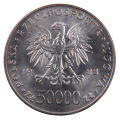 50 000 złotych 1988 Józef Piłsudski - srebrna moneta obiegowa