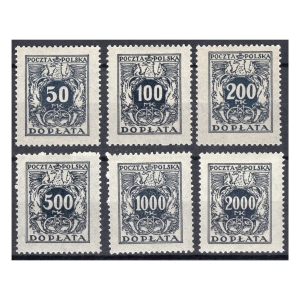 1923 Fi. D45 - 50 ** Wydanie obiegowe znaczków dopłaty Orzeł z tarczą