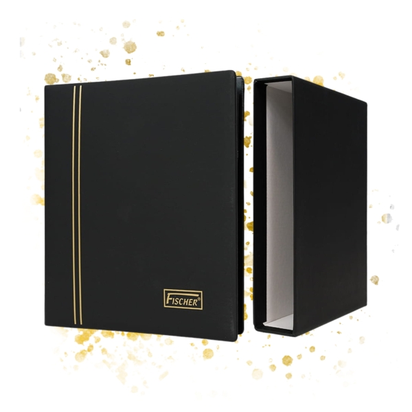 Okładka z futerałem do kart Optimum Optima czarna Fischer - na pocztówki, banknoty, monety