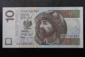 Banknot Polska 10 zł 2016 nr CL 1540451 radarowy