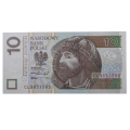 Banknot Polska 10 zł 2016 nr CL 3853583 radarowy