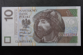 Banknot Polska 10 zł 2016 nr CL 3853583 radarowy