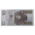 Banknot Polska 10 zł 2016 nr CL 3953593 radarowy