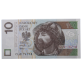 Banknot Polska 10 zł 2016 nr CL 4176714 radarowy
