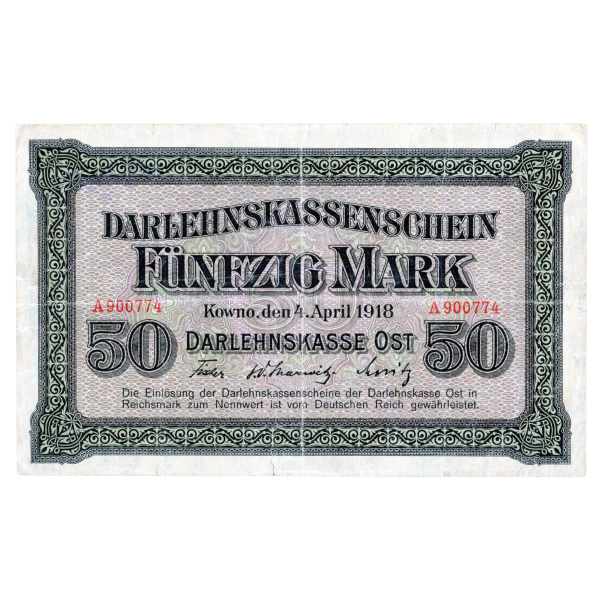 Banknot Niemcy 50 marek 1918
