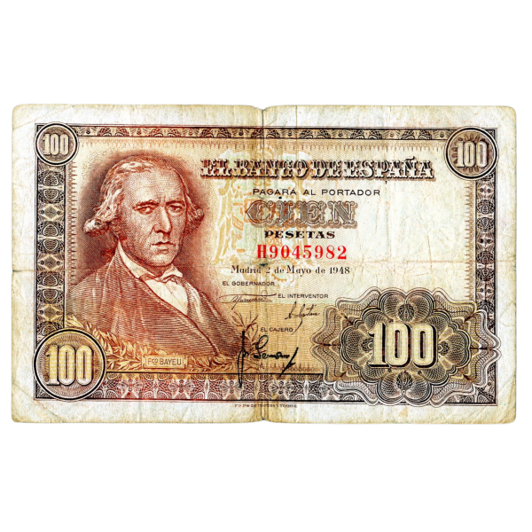 Banknot Hiszpania 100 pesetas 1948
