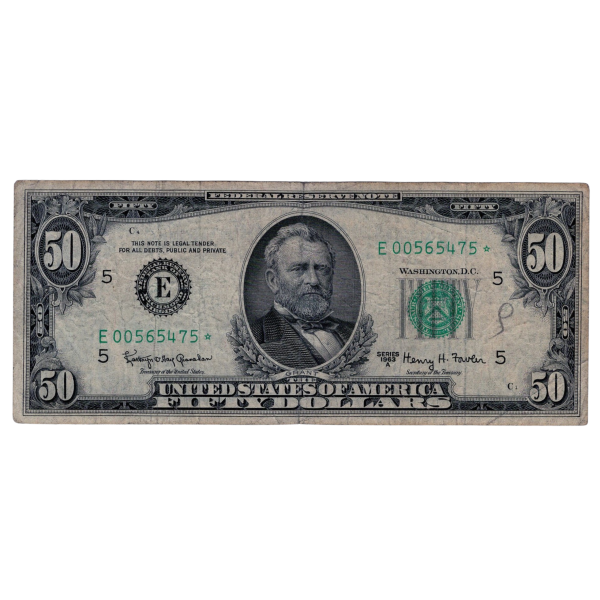 Banknot USA 50 dolarów 1963 E00565475 z gwiazdką