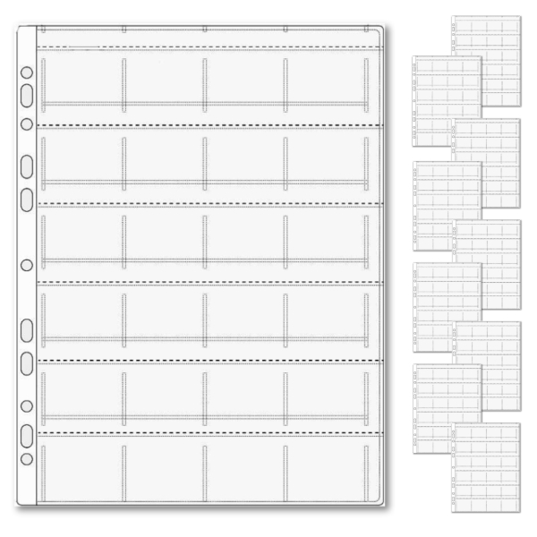 Strona A4 z klapką na 24 duże monety do średnicy 42 mm - produkt polski - 10  sztuk