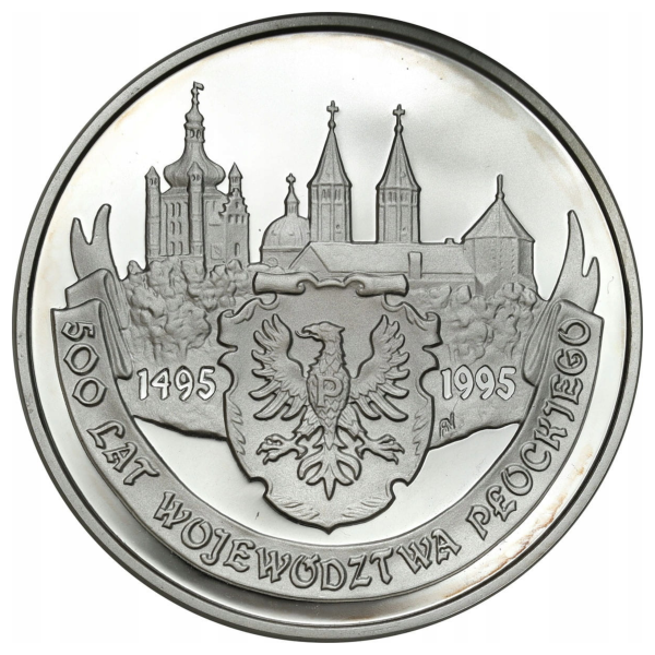 20 złotych 1995 500 lat województwa Płockiego srebrna moneta kolekcjonerska 