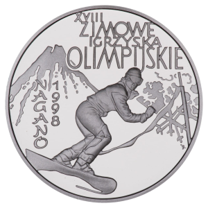 10 złotych 1998 XVIII Zimowe Igrzyska Olimpijskie Nagano - srebrna moneta kolekcjonerska 