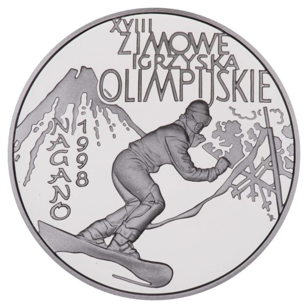 10 złotych 1998 XVIII Zimowe Igrzyska Olimpijskie Nagano - srebrna moneta kolekcjonerska 