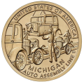 USA 1 dolar 2025 - Innowacja - Linia produkcyjna samochodów Michigan P