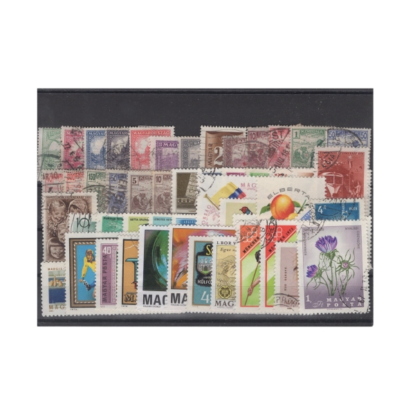 Pakiet Węgry 50 znaczków kasowane na czarnej karcie transportowej [114]