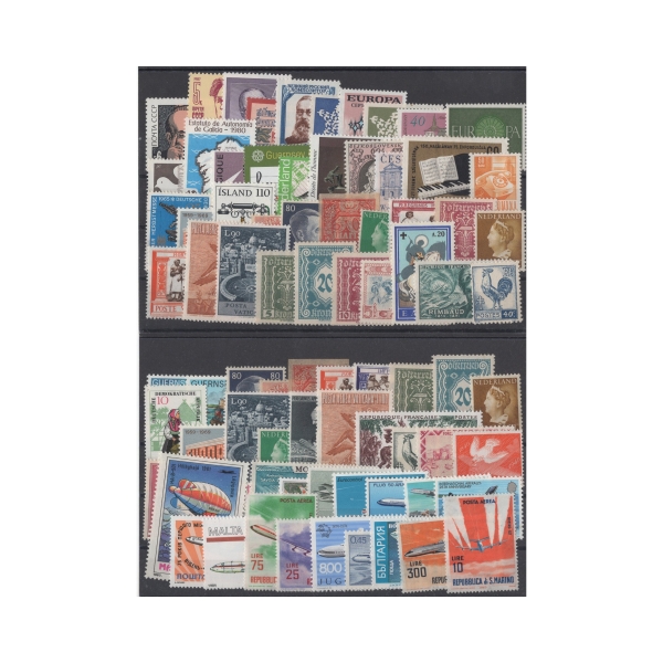 Pakiet Europa znaczki kasowane na czarnej karcie [062]