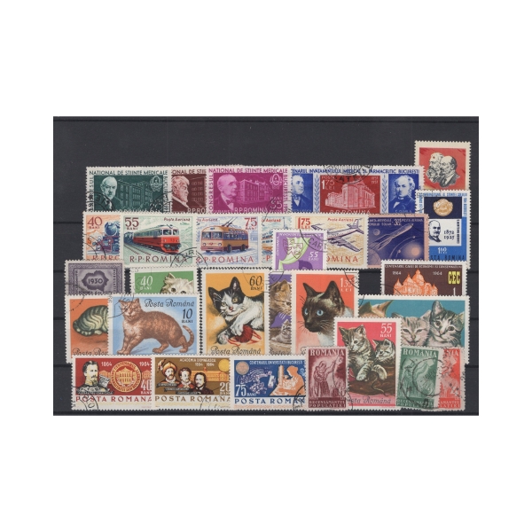 Pakiet Rumunia 29 znaczków kasowane na czarnej karcie [064]