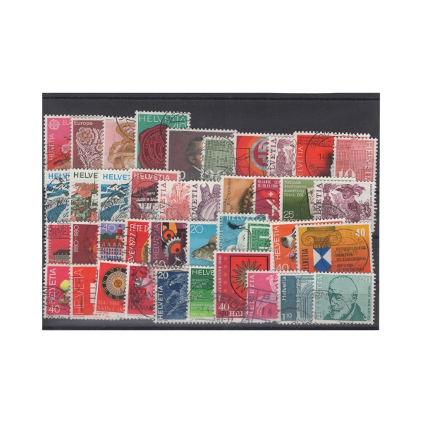 Pakiet Szwajcaria 40 znaczków kasowane na czarnej karcie [053]