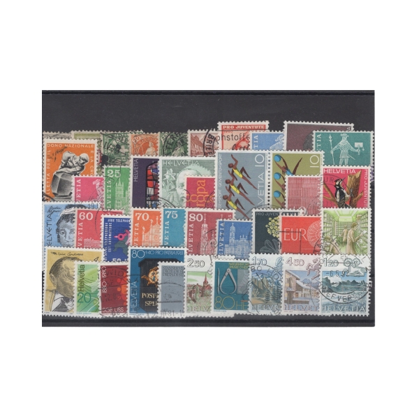 Pakiet Szwajcaria 40 znaczków kasowane na czarnej karcie [052]
