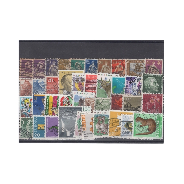 Pakiet Szwajcaria 40 znaczków kasowane na czarnej karcie [051]