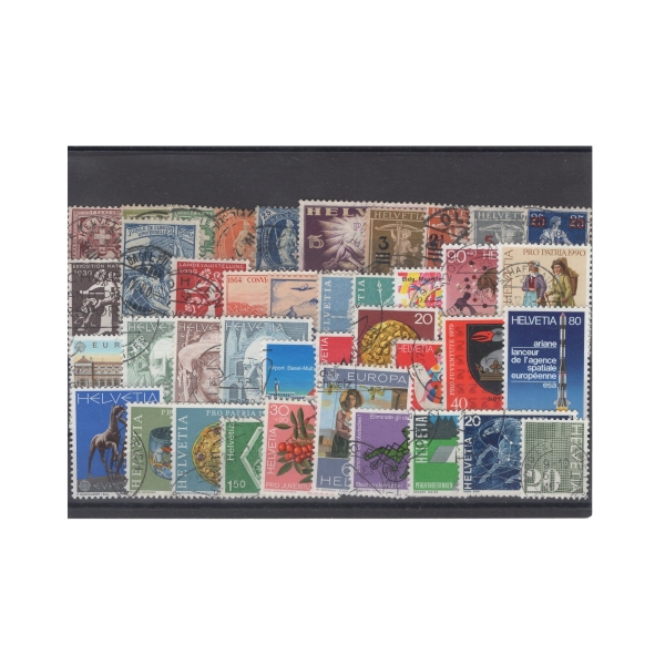 Pakiet Szwajcaria 40 znaczków kasowane na czarnej karcie [049]