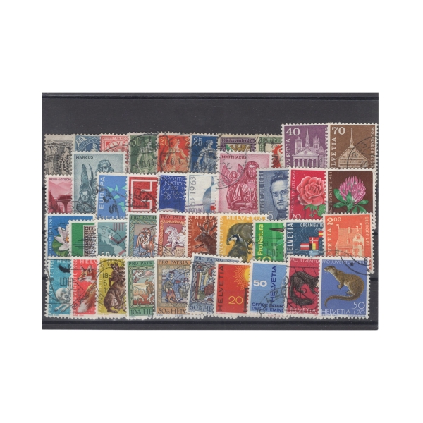 Pakiet Szwajcaria 40 znaczków kasowane na czarnej karcie [047]