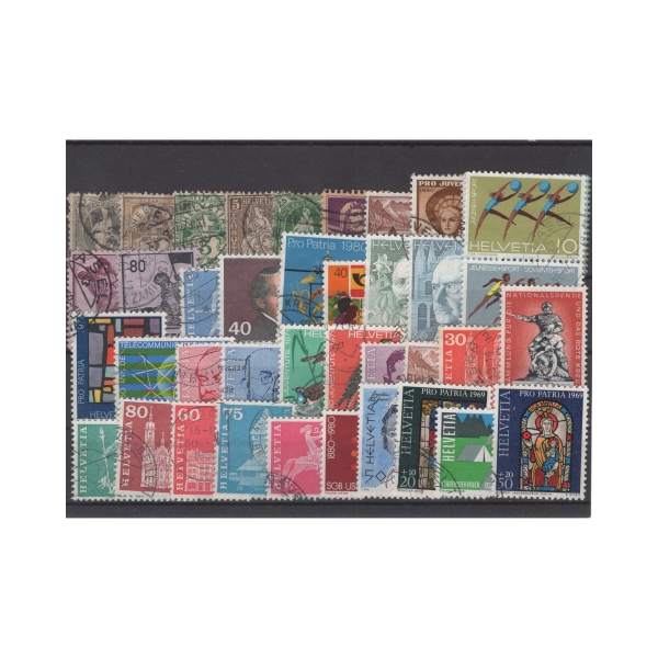 Pakiet Szwajcaria 40 znaczków kasowane na czarnej karcie [044]