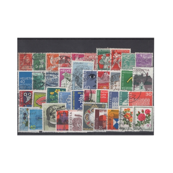 Pakiet Szwajcaria 40 znaczków kasowane na czarnej karcie [038]