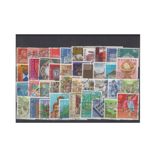 Pakiet Szwajcaria 40 znaczków kasowane na czarnej karcie [037]