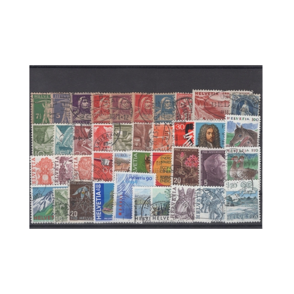 Pakiet Szwajcaria 40 znaczków kasowane na czarnej karcie [034]