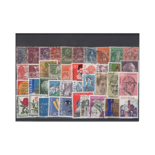 Pakiet Szwajcaria 40 znaczków kasowane na czarnej karcie [033]