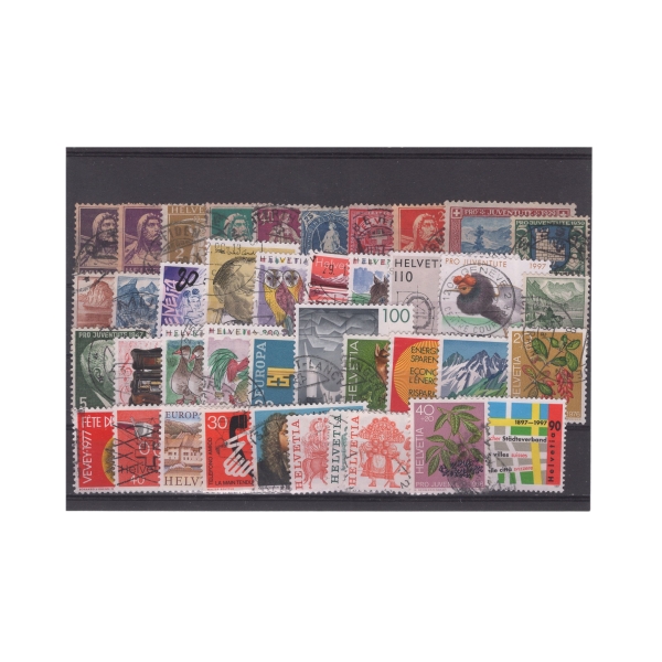 Pakiet Szwajcaria 40 znaczków kasowane na czarnej karcie [031]