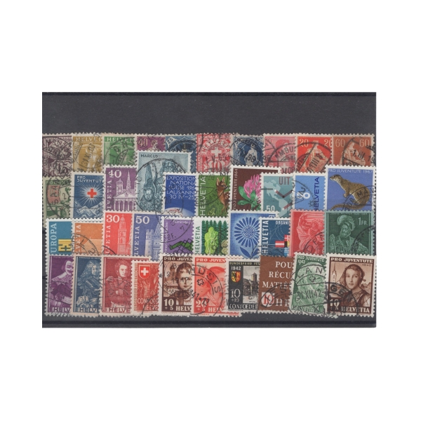 Pakiet Szwajcaria 40 znaczków kasowane na czarnej karcie [030]