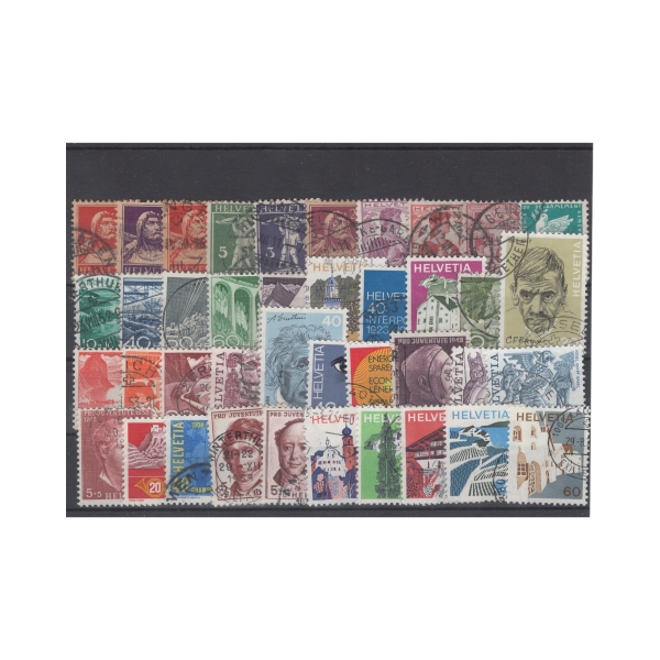 Pakiet Szwajcaria 40 znaczków kasowane na czarnej karcie [028]