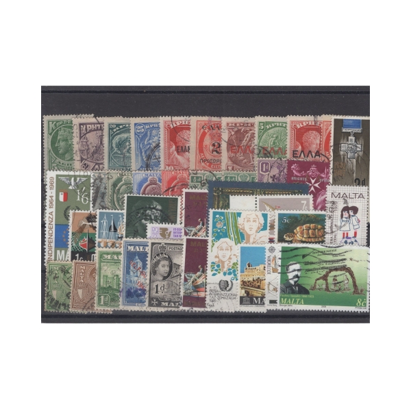 Pakiet Grecja 40 znaczków kasowane na czarnej karcie [037]