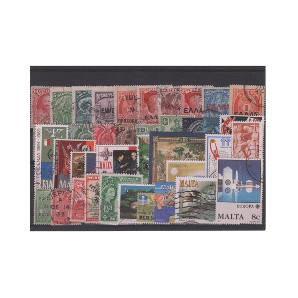 Pakiet Grecja 40 znaczków kasowane na czarnej karcie [036]